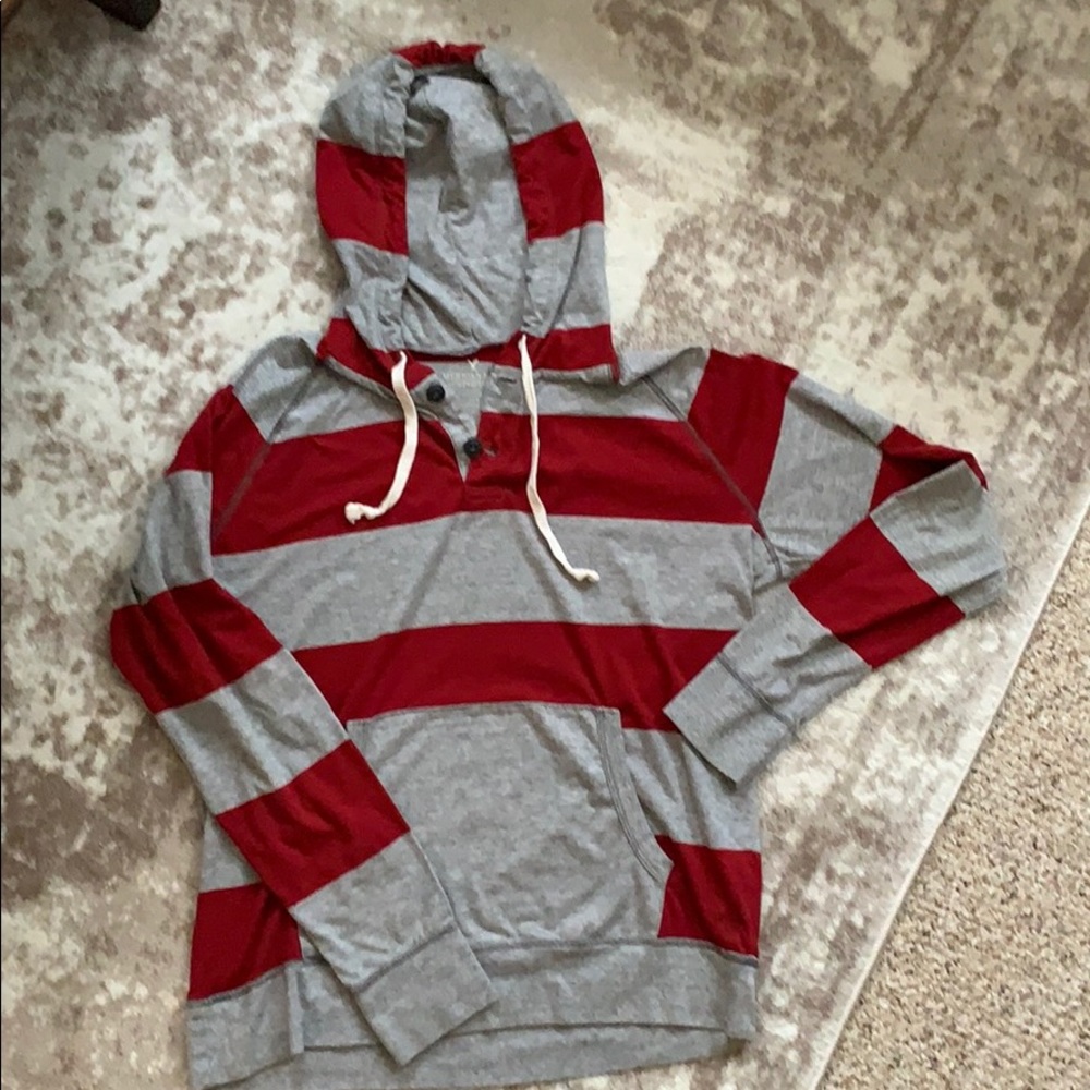 American eagle hooded t shirt stripped